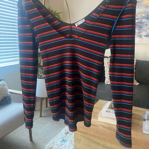 Free People Multi-Colored Striped Top